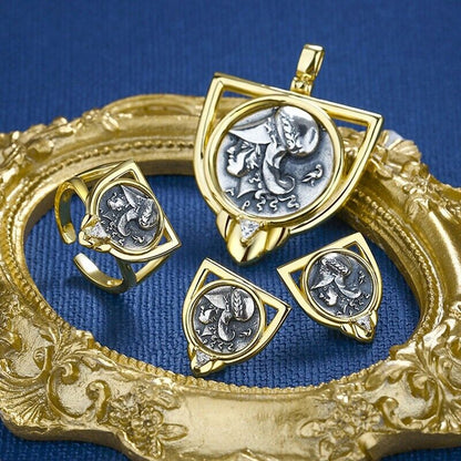 Athena Shield Greek Coin Ring R1054