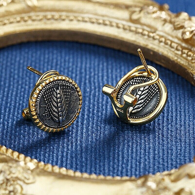 Wheat Ears Greek Coin Earrings E1030