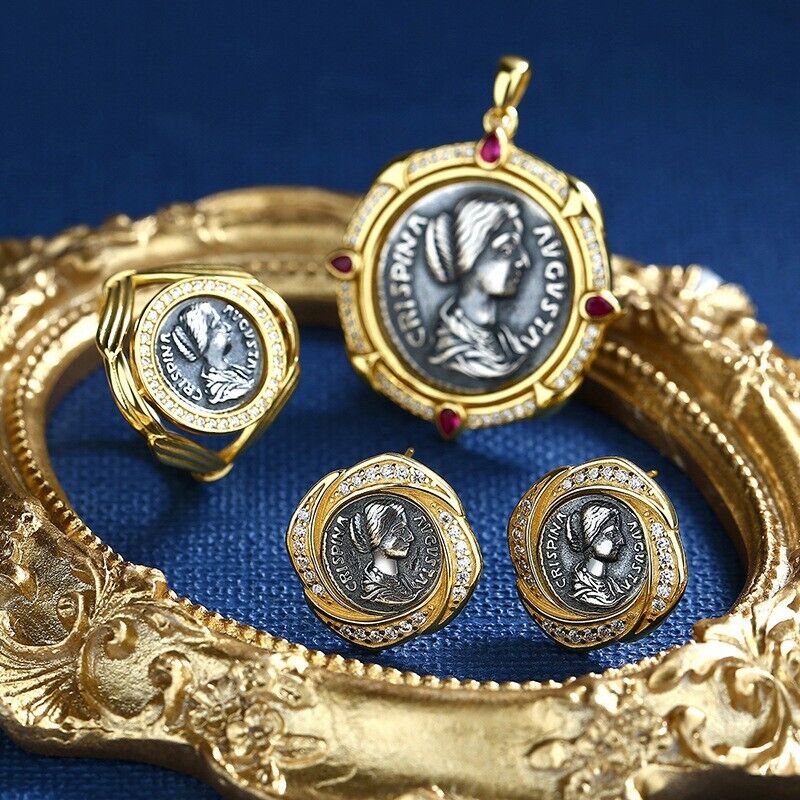 Crispina Greek Coin Pendant N1008