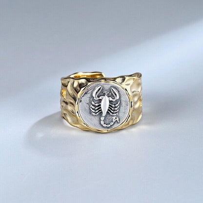 Wide Scorpion Greek Coin Ring R1058