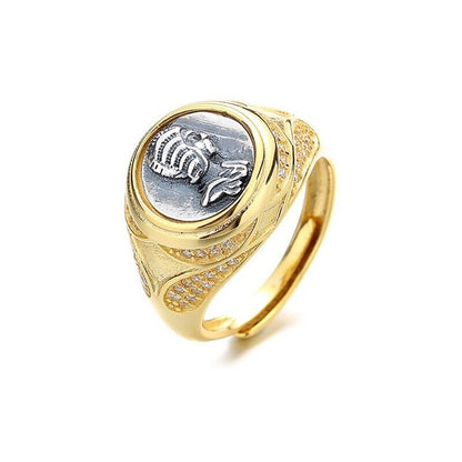 Ancient Roman Coin CZ Ring R1046