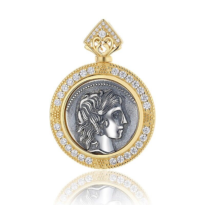 Apollo Roman Coin Halo Pendant N1019