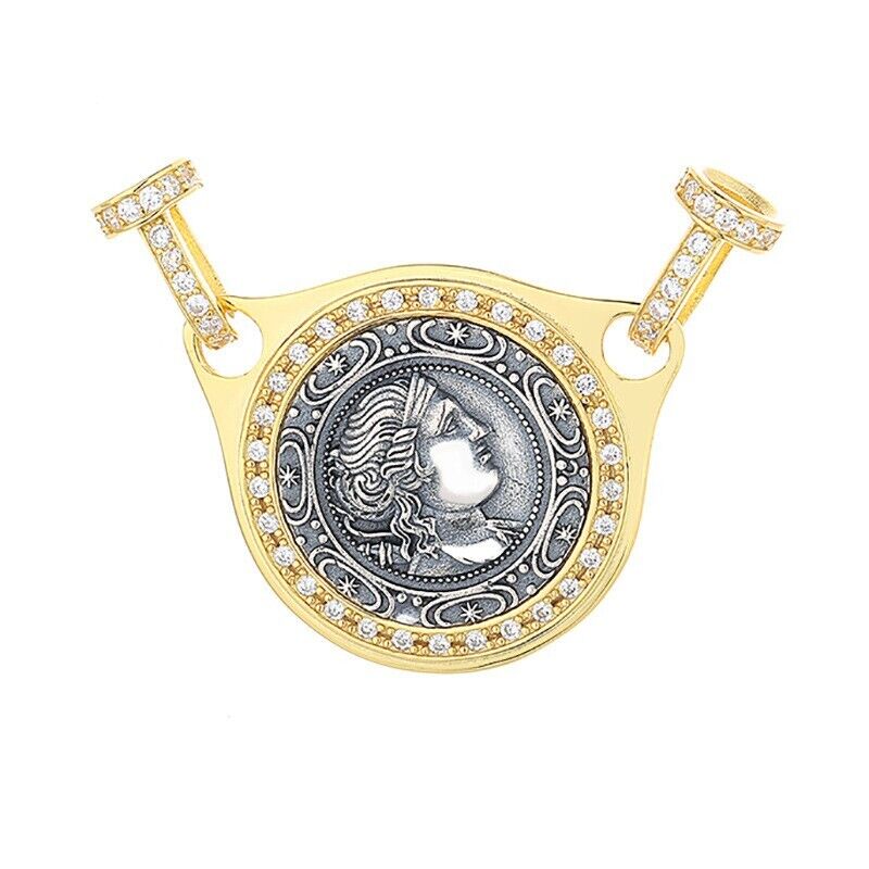 Pendentif pièce de monnaie grecque Artemis CZ N1002