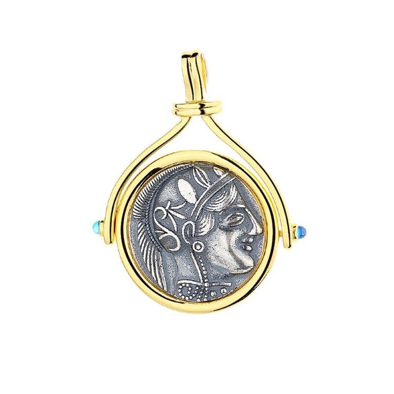 Pendentif pièce de monnaie grecque Athéna N1006