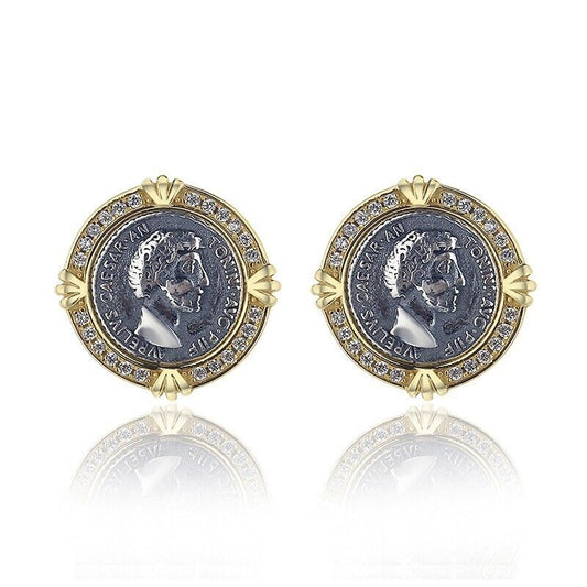 Marcus Aurelius Roman Coin Earrings E1010