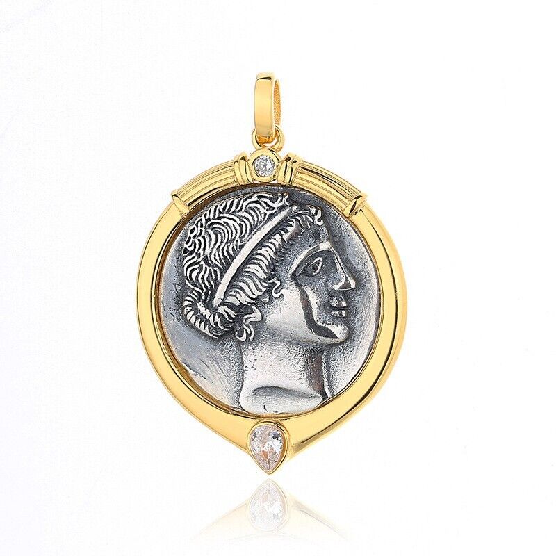 Pendentif pièce de monnaie romaine Amazon Warrior N1018