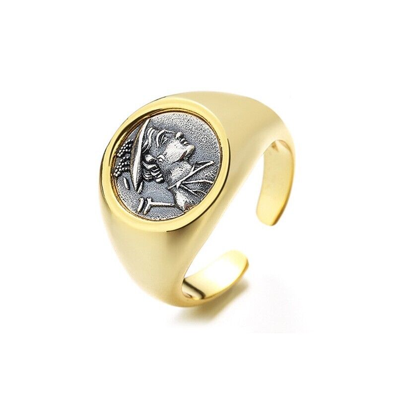 Greek Hermes Roman Coin Replica Ring R1033