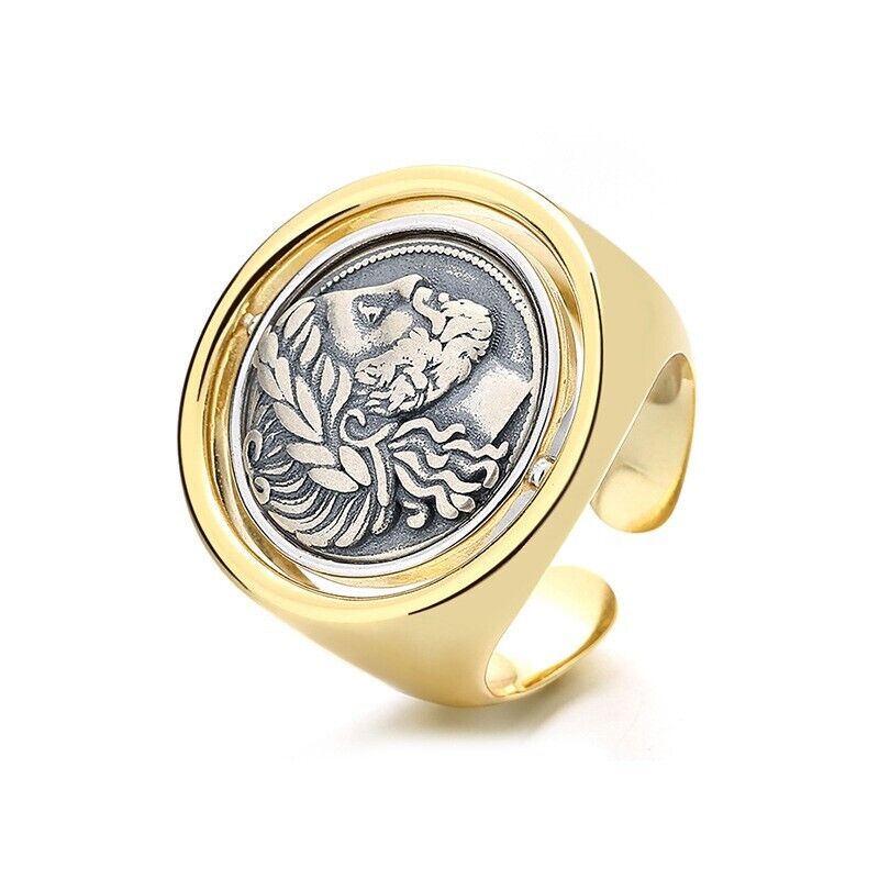 Bague pièce de monnaie grecque Zeus R1005