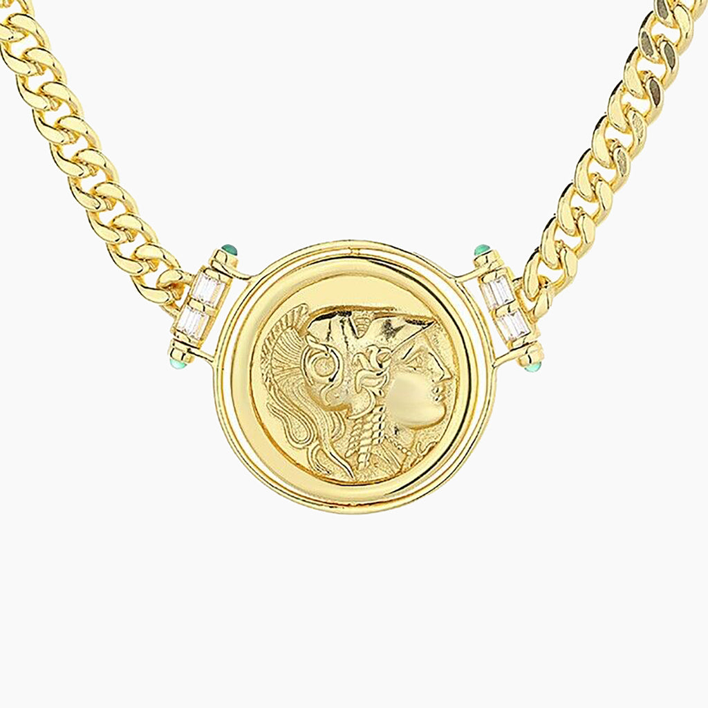 Athena Greek Coin Necklace