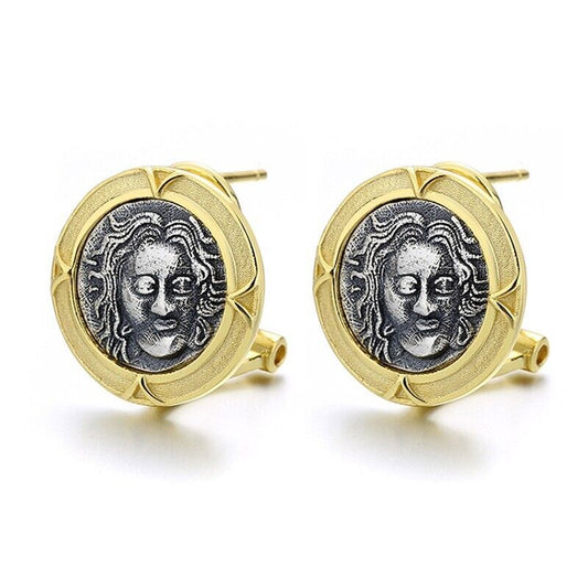 Helios Greek Coin Earrings E1045
