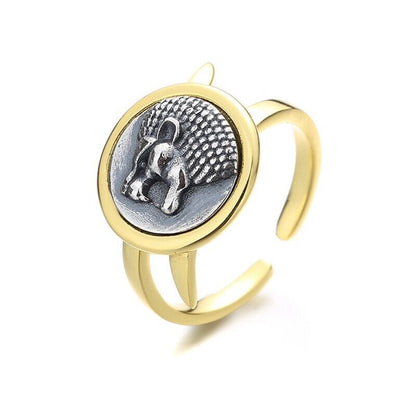 Roaring Lion Greek Coin Ring R1052