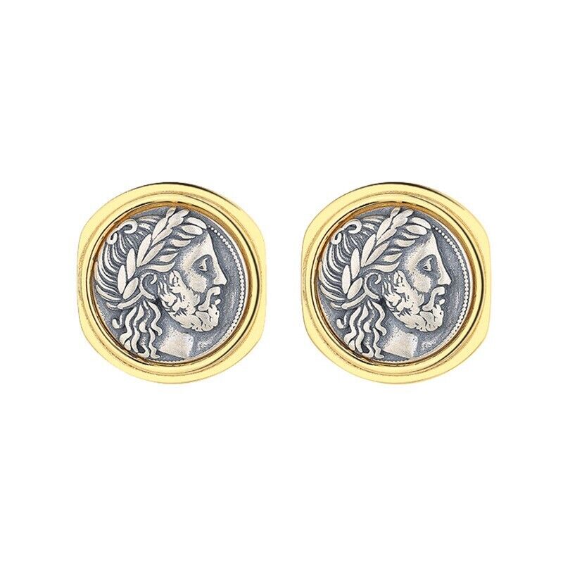 Zeus Greek Coin Earrings E1004