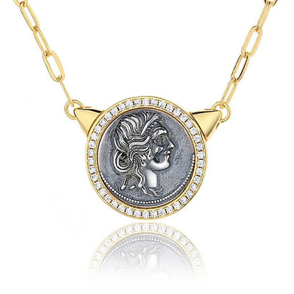 Collier de pièces de monnaie romaines Jules César N1036