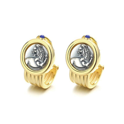 Roman Lion Coin Earrings E1007
