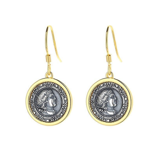 Artemis Roman Coin Earrings E1060