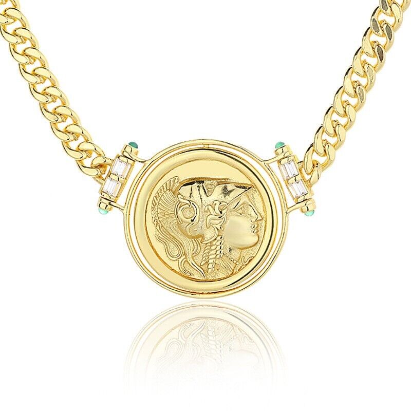 Athena Greek Coin Necklace