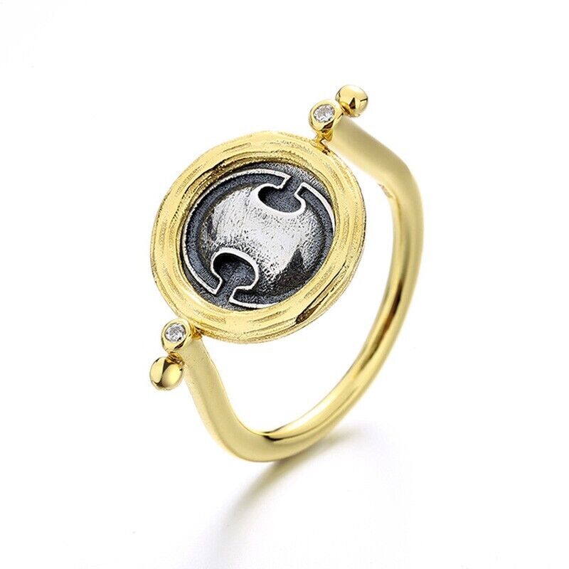 Rotating Shield Ancient Coin Ring R1069