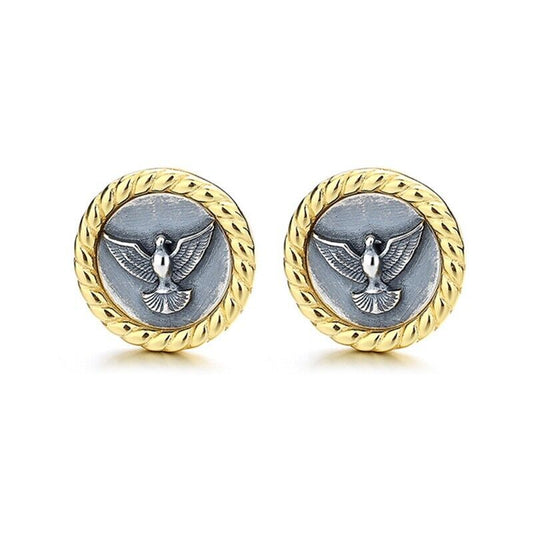 Sea Eagle Greek Coin Earrings E1040