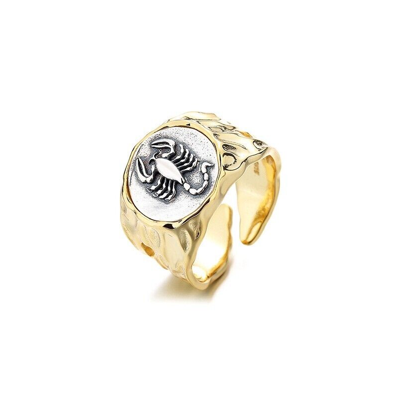 Wide Scorpion Greek Coin Ring R1058