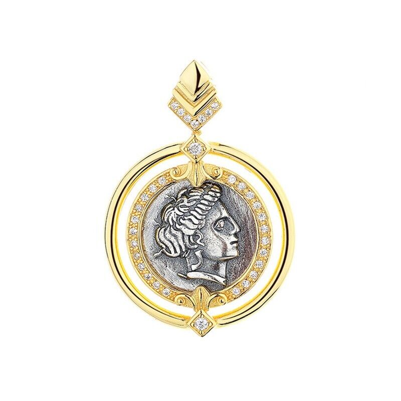 Pendentif pièce de monnaie grecque Héra N1012