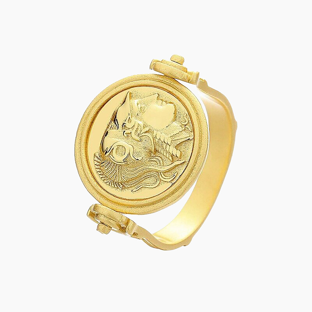 Flipping Athena Coin Ring