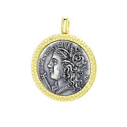 Pendentif à motifs de pièces de monnaie grecques Demeter N1030