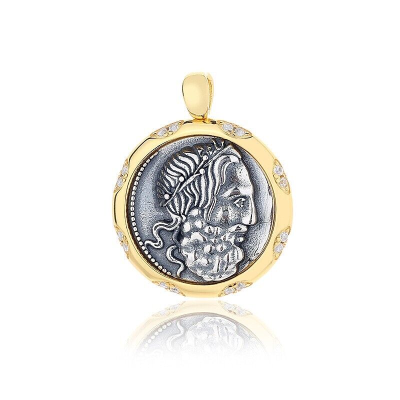 Poseidon Greek Coin Pendant N1026