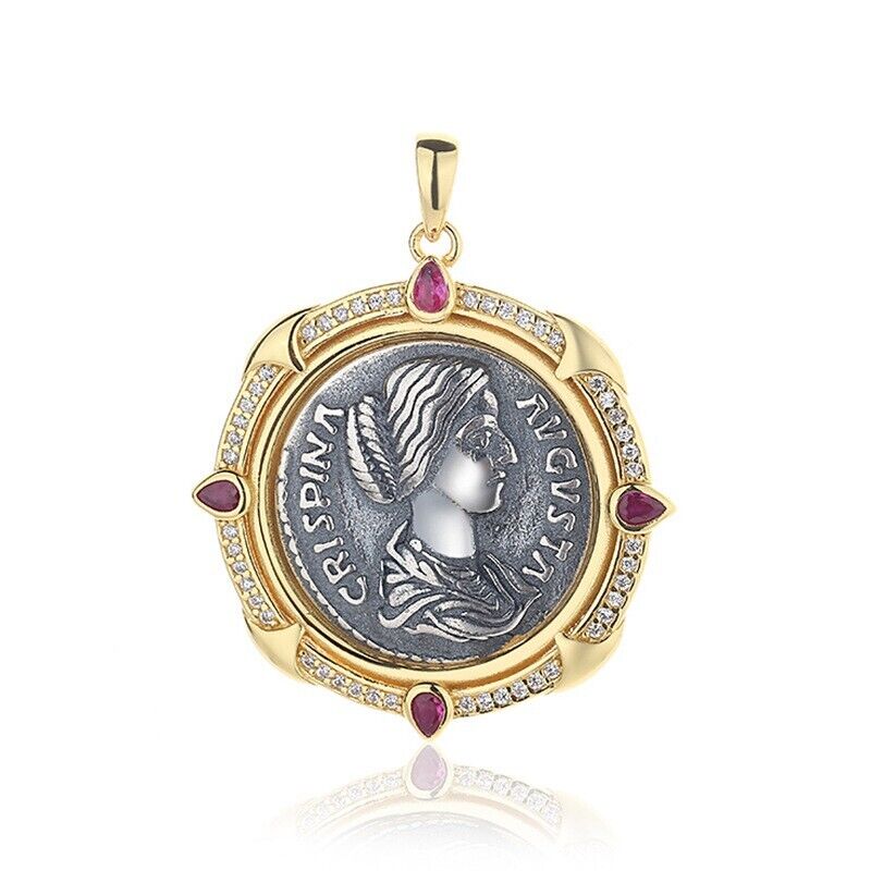 Crispina Greek Coin Pendant N1008