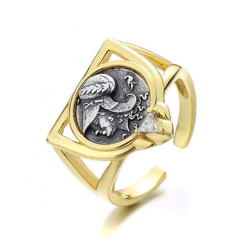 Athena Shield Greek Coin Ring R1054