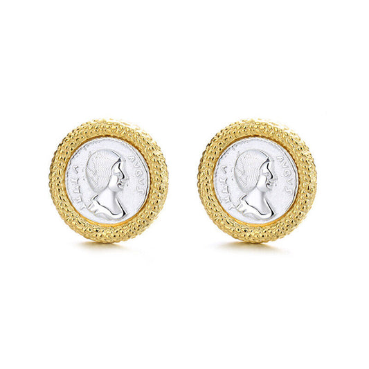 Poseidon Greek Coin Earrings E1055