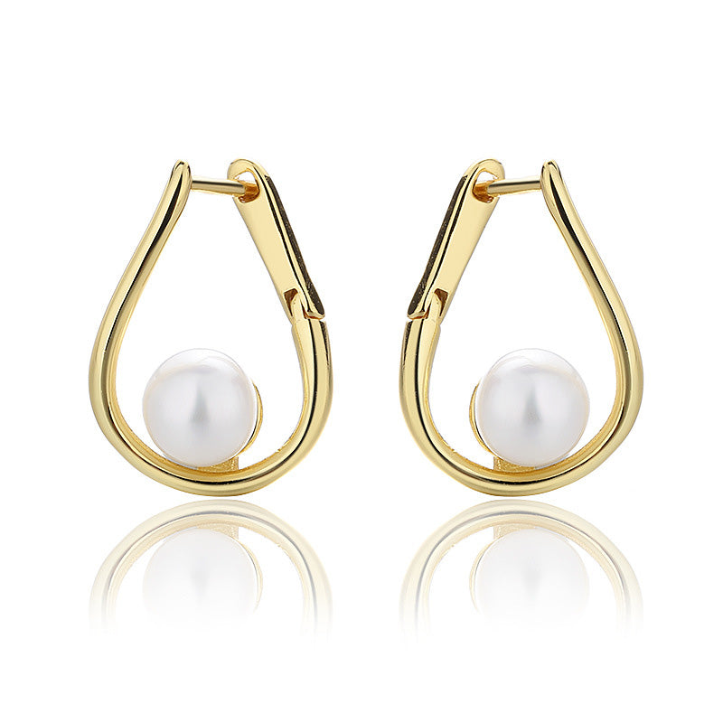 Freshwater Pearls Wire Huggies PE1007