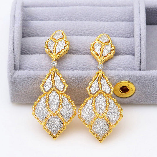 Honeycomb Statement Floral Earrings 5166