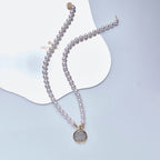 Byzantine Athena Coin Akoya Pearl Necklace