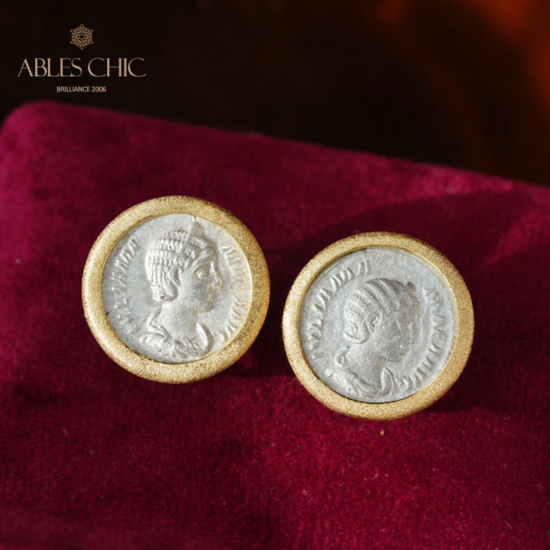 Byzantine Goddess Medallion Earrings