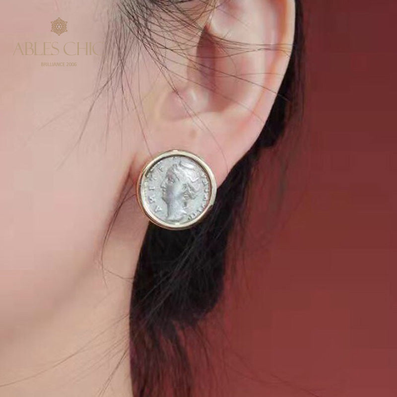 Byzantine Lira Medallion Earrings