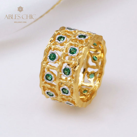 Emerald Accent Band Ring 5289
