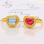 Brushed Apple Zircon Ring 5190