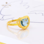 Brushed Apple Zircon Ring 5190