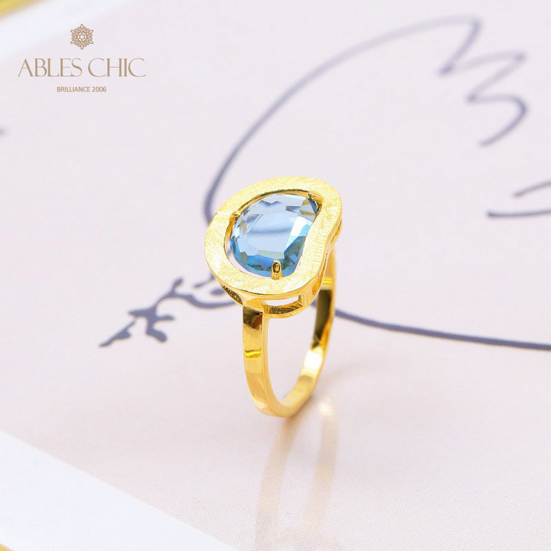 Brushed Apple Zircon Ring 5190