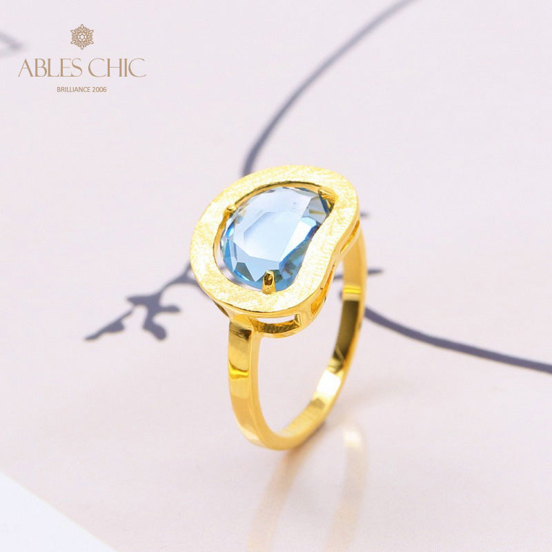 Brushed Apple Zircon Ring 5190