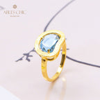 Brushed Apple Zircon Ring 5190