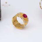 Lacy Honeycomb Floral Ring 5031