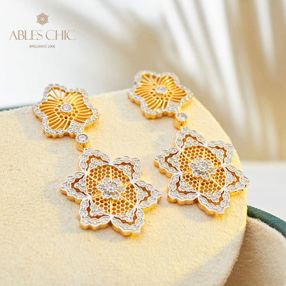 Paved Floral Eloquence Earrings 5907