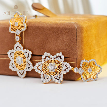 Paved Floral Eloquence Earrings 5907