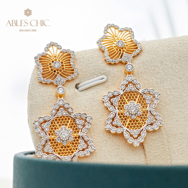 Paved Floral Eloquence Earrings 5907