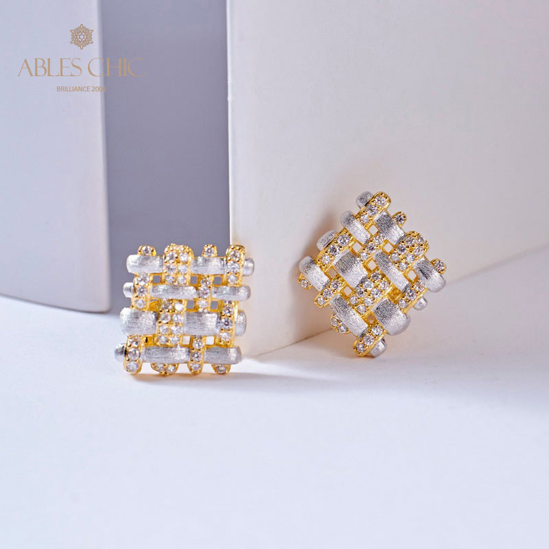 Honeycomb Rhombus Earrings 5891