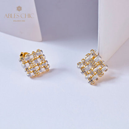 Honeycomb Rhombus Earrings 5891