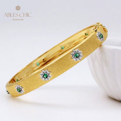 Bracelet étoiles en fleurs d'émeraude 5177