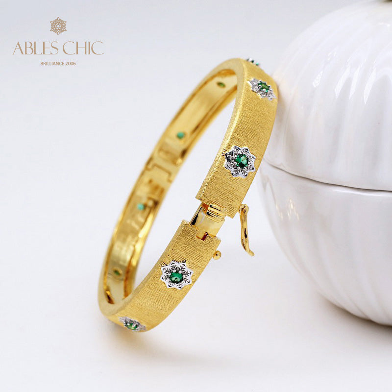 Bracelet étoiles en fleurs d'émeraude 5177