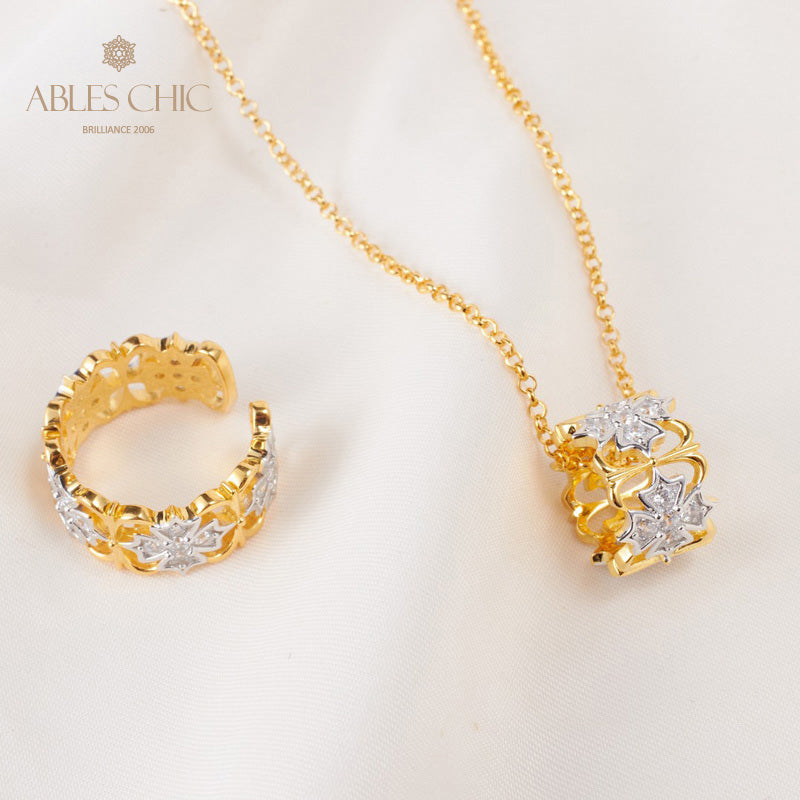 Fretwork Clover Open Ring 5813